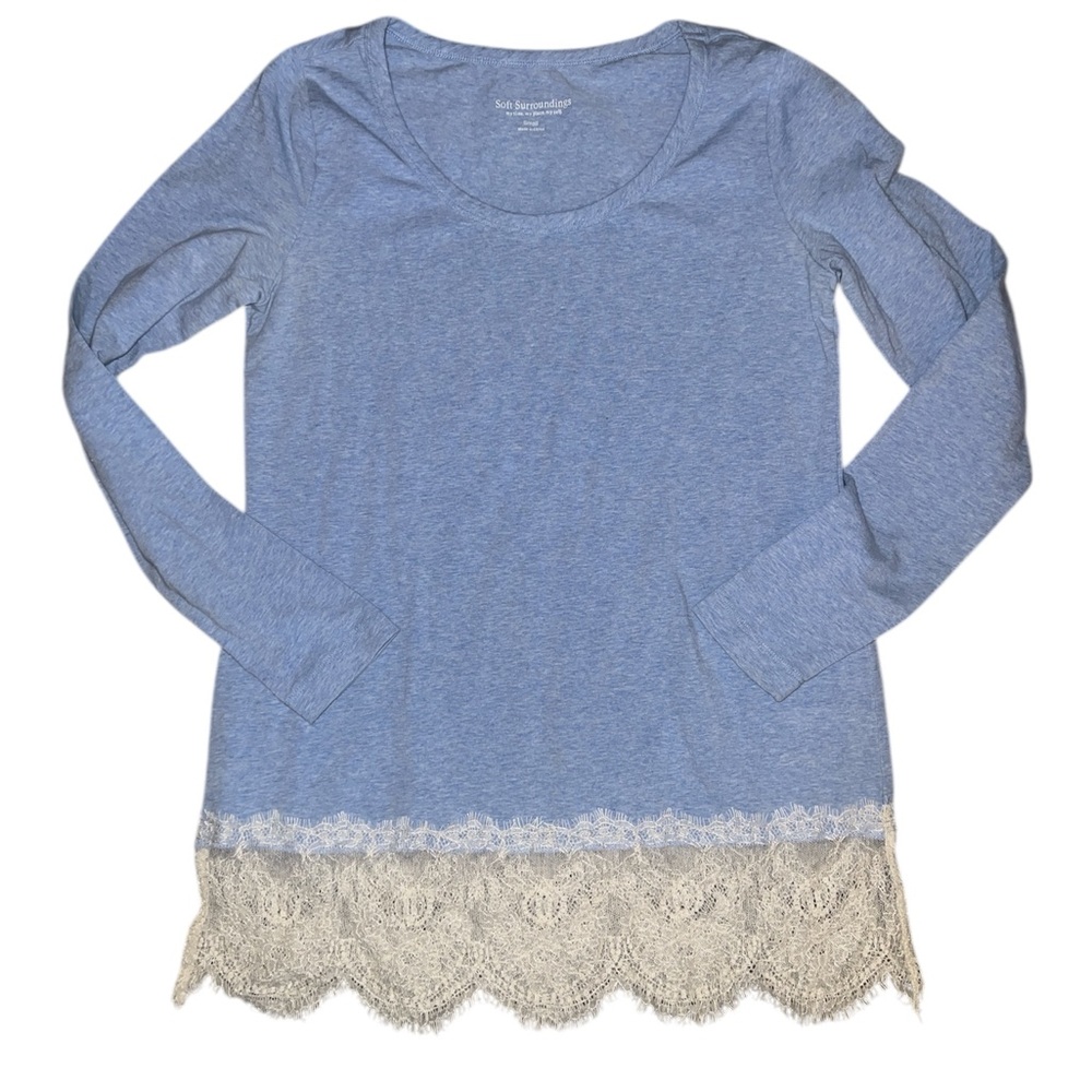 Soft Surroundings Light Blue Lace Bottom
LS Top sz small